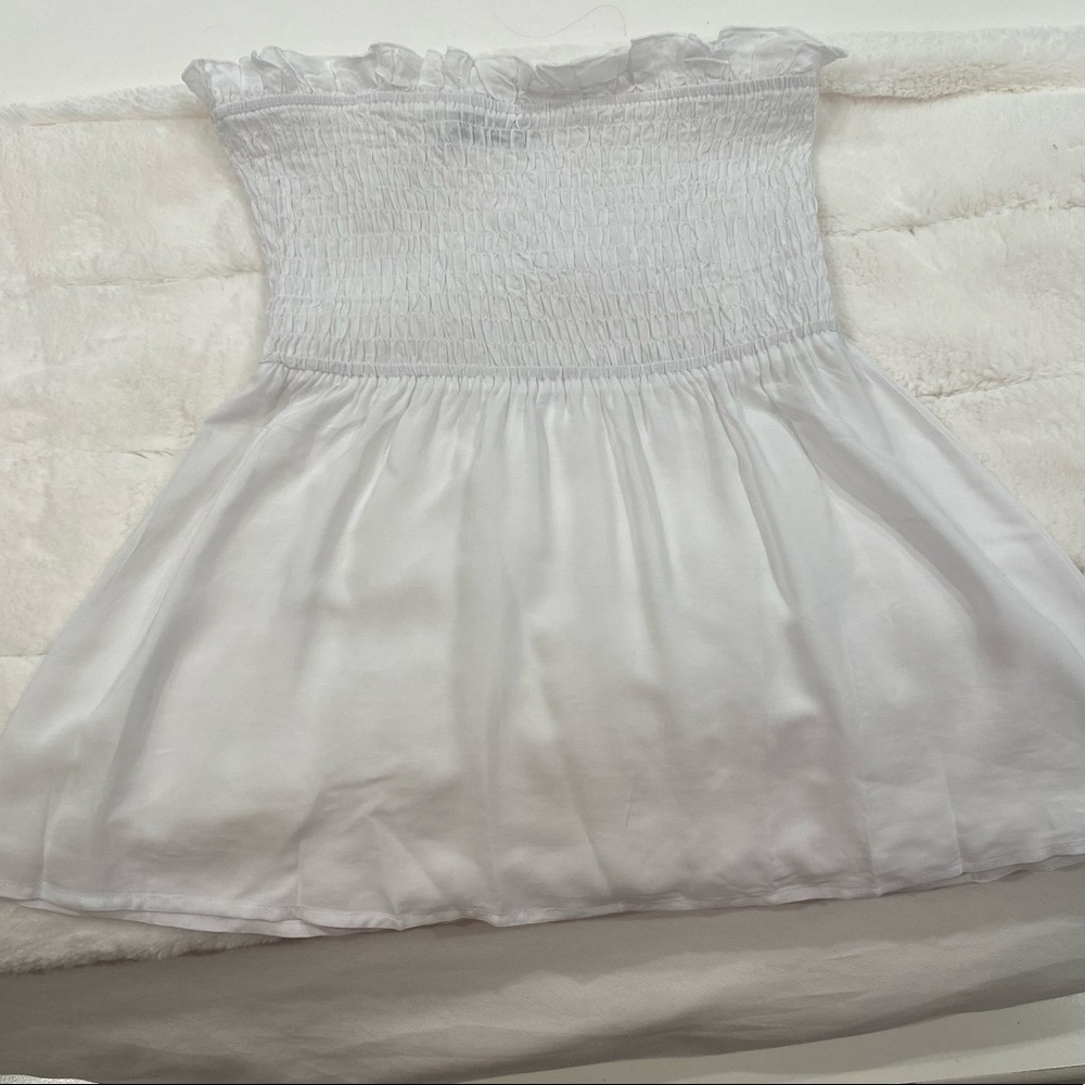 Baby Doll tube top style Flowey top -White